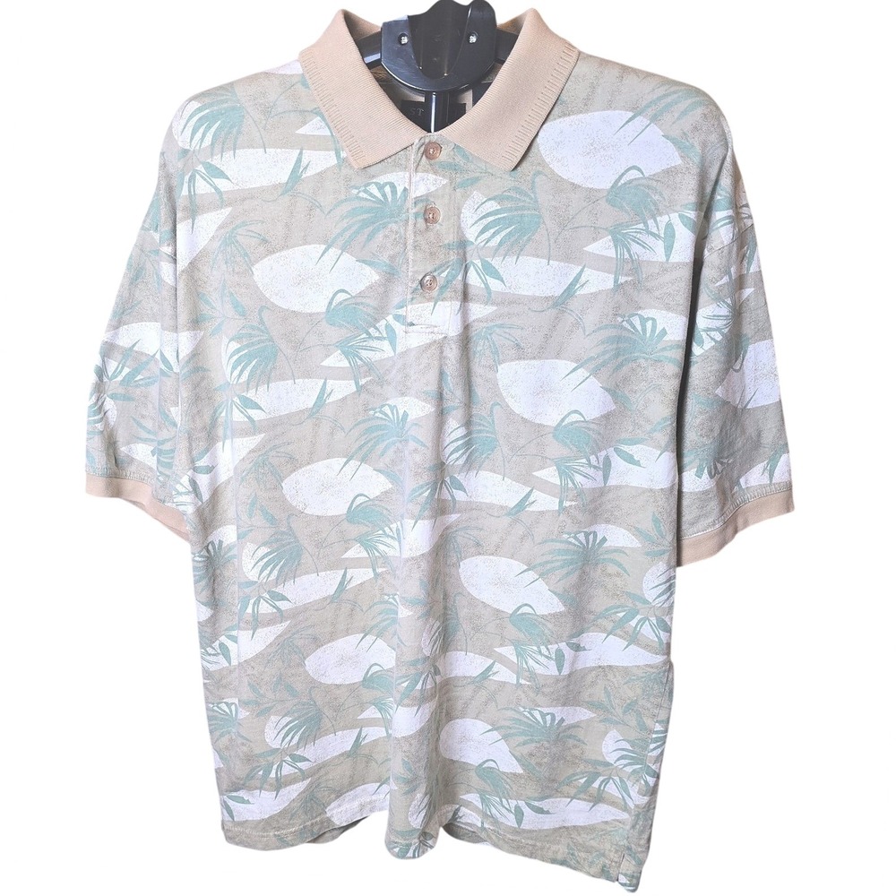 90s Vintage‎ Stylo Golf Polo Shirt Hawaii Tropical-themed Size XL